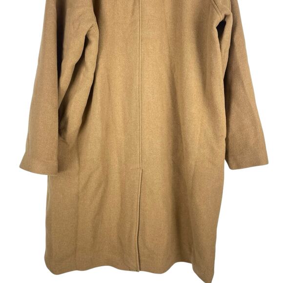 Gap Oversized Wool Blend Single Breasted Long Top Coat Camel Tan Size XL - Picture 10 of 13